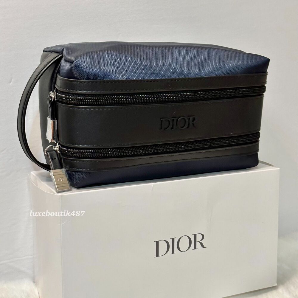 DIOR navy blue toiletry pouch bag travel case NIB - Picture 8 of 8